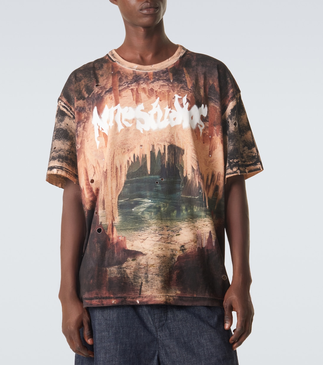 Embellished printed cotton jersey T-shirt | Acne Studios