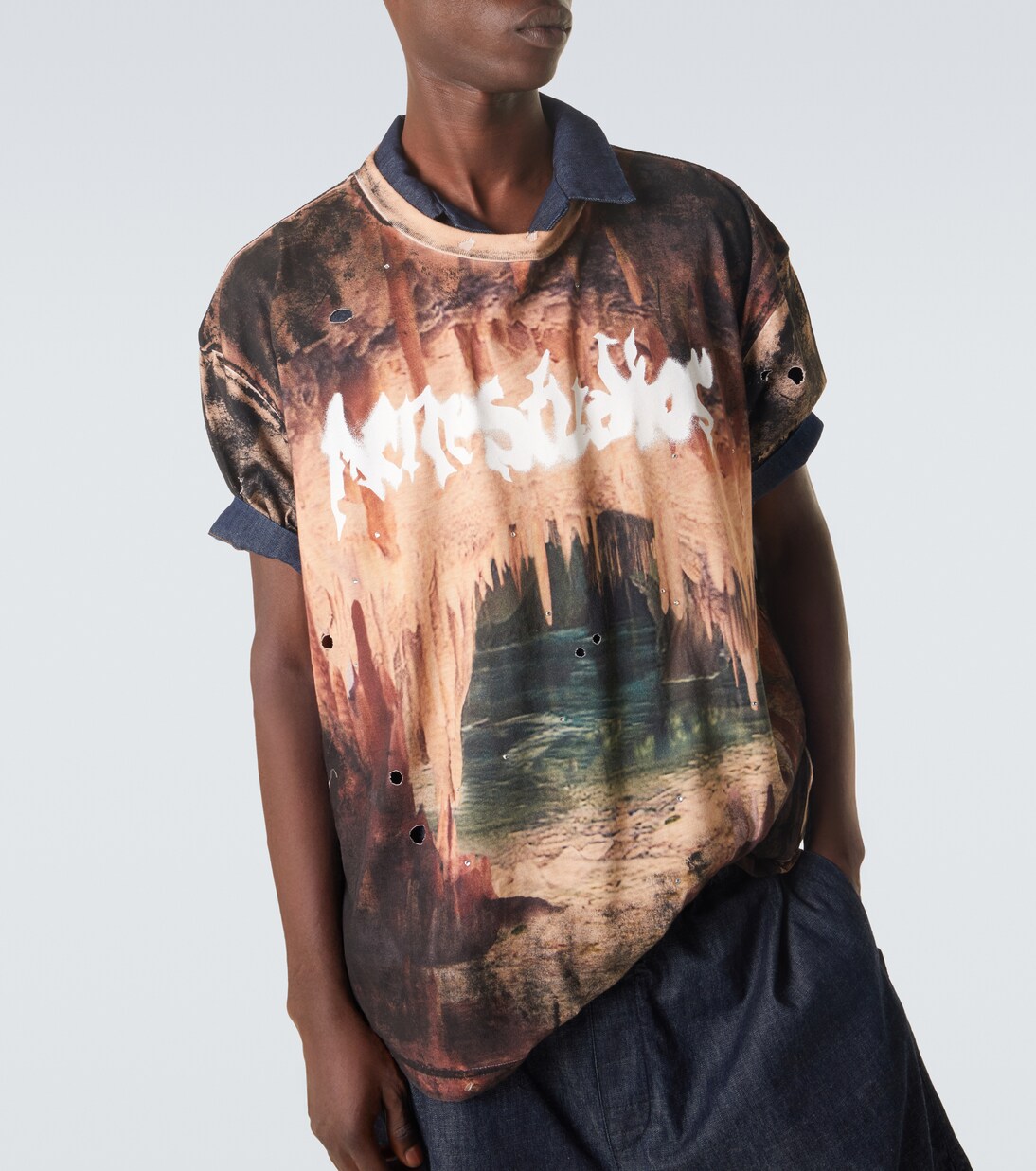 Embellished printed cotton jersey T-shirt | Acne Studios