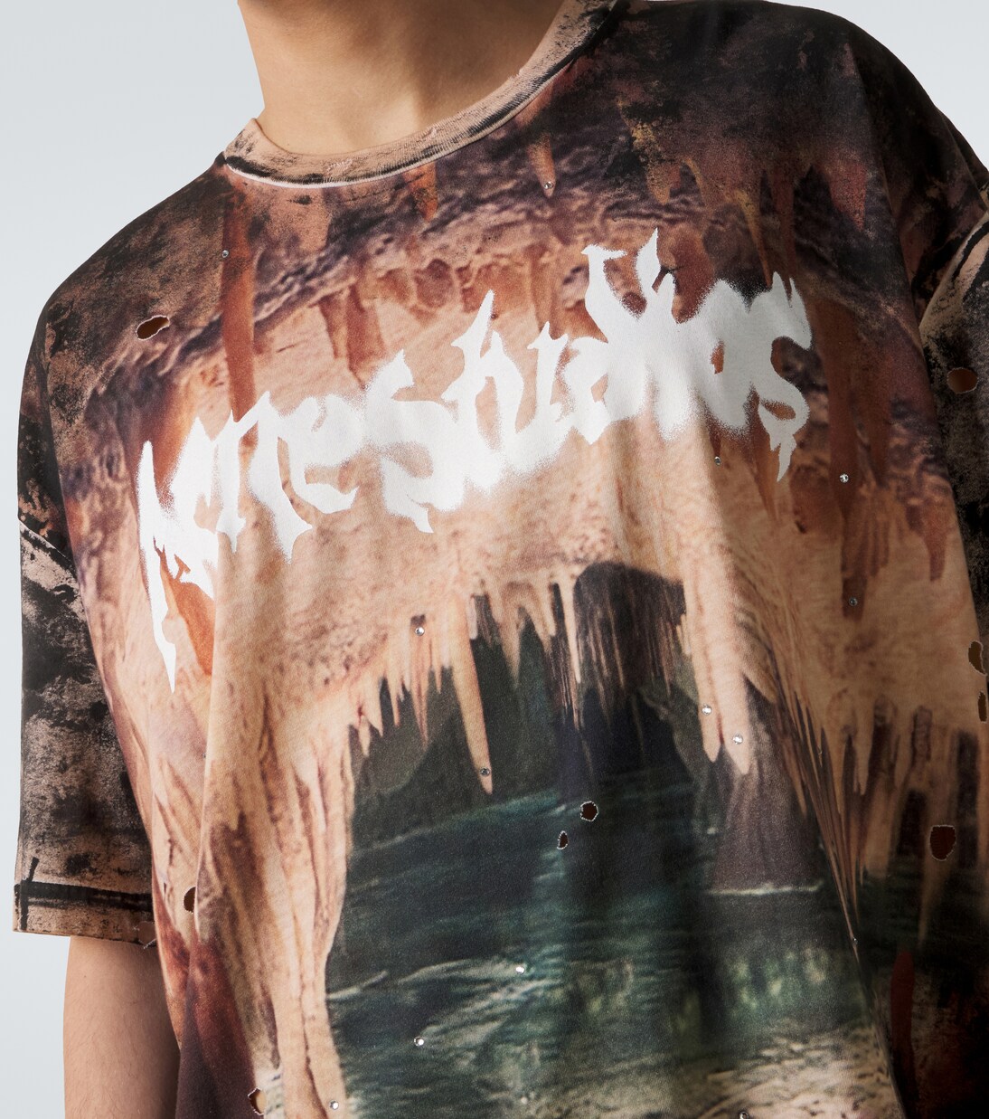 Camiseta de jersey de algodón estampada | Acne Studios