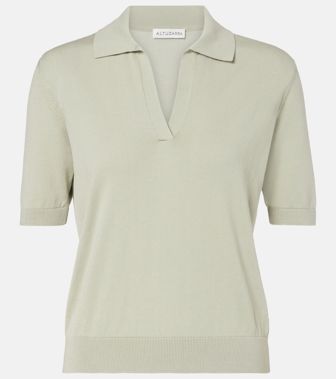 Clay cropped cotton and silk polo sweater | Altuzarra