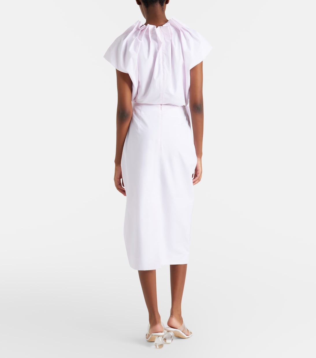 Pleated cotton pencil skirt | Simone Rocha