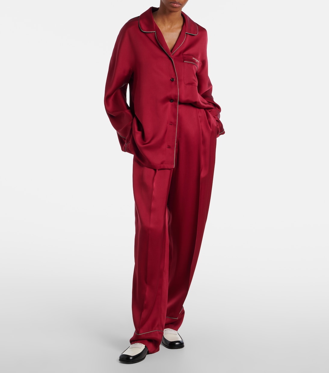 Silk satin wide-leg pants | Givenchy