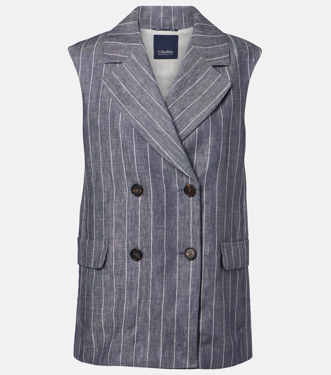 Chaleco cruzado Ballo de lino con raya diplomática | 'S Max Mara