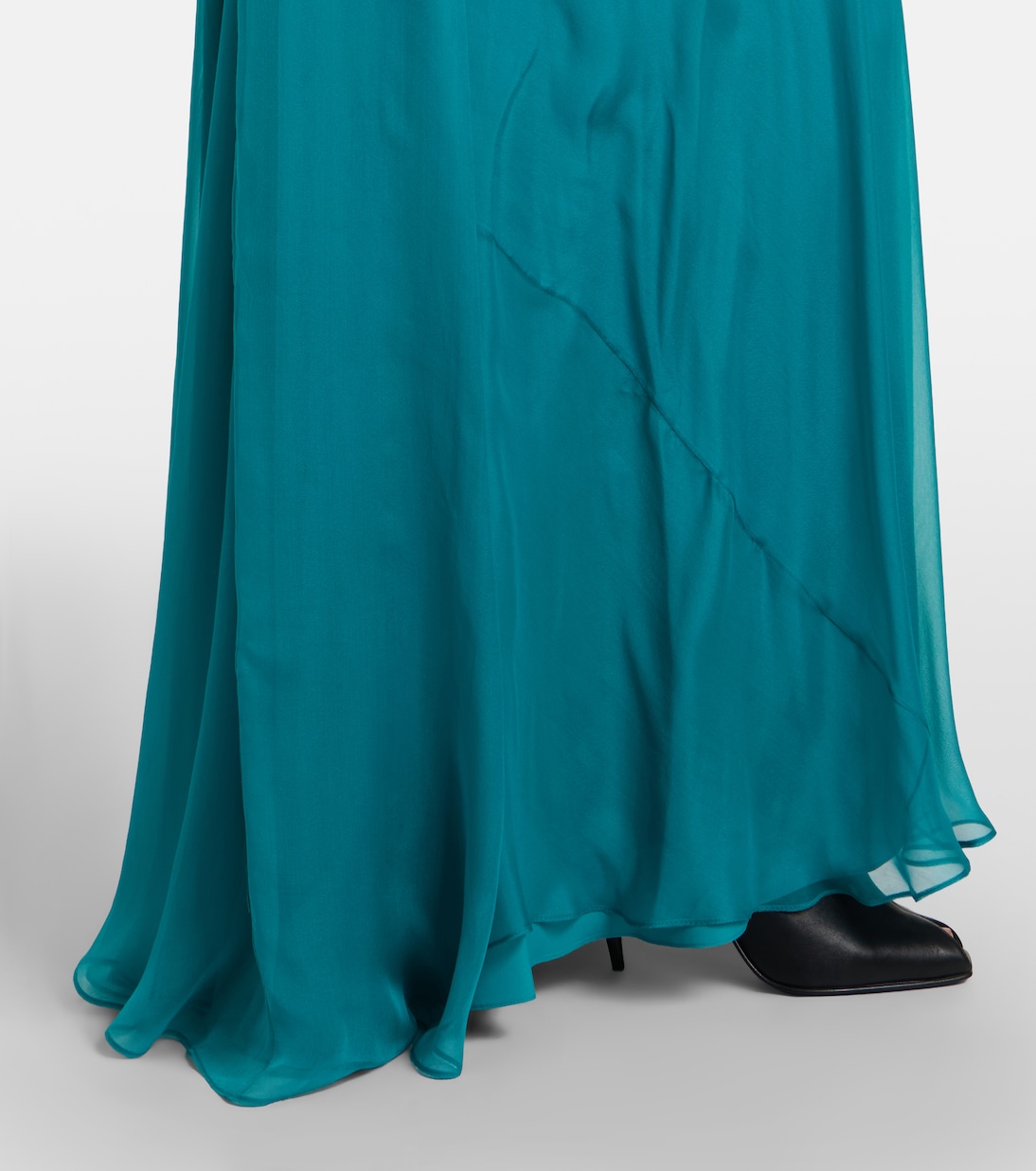 Draped silk chiffon bustier gown | McQueen