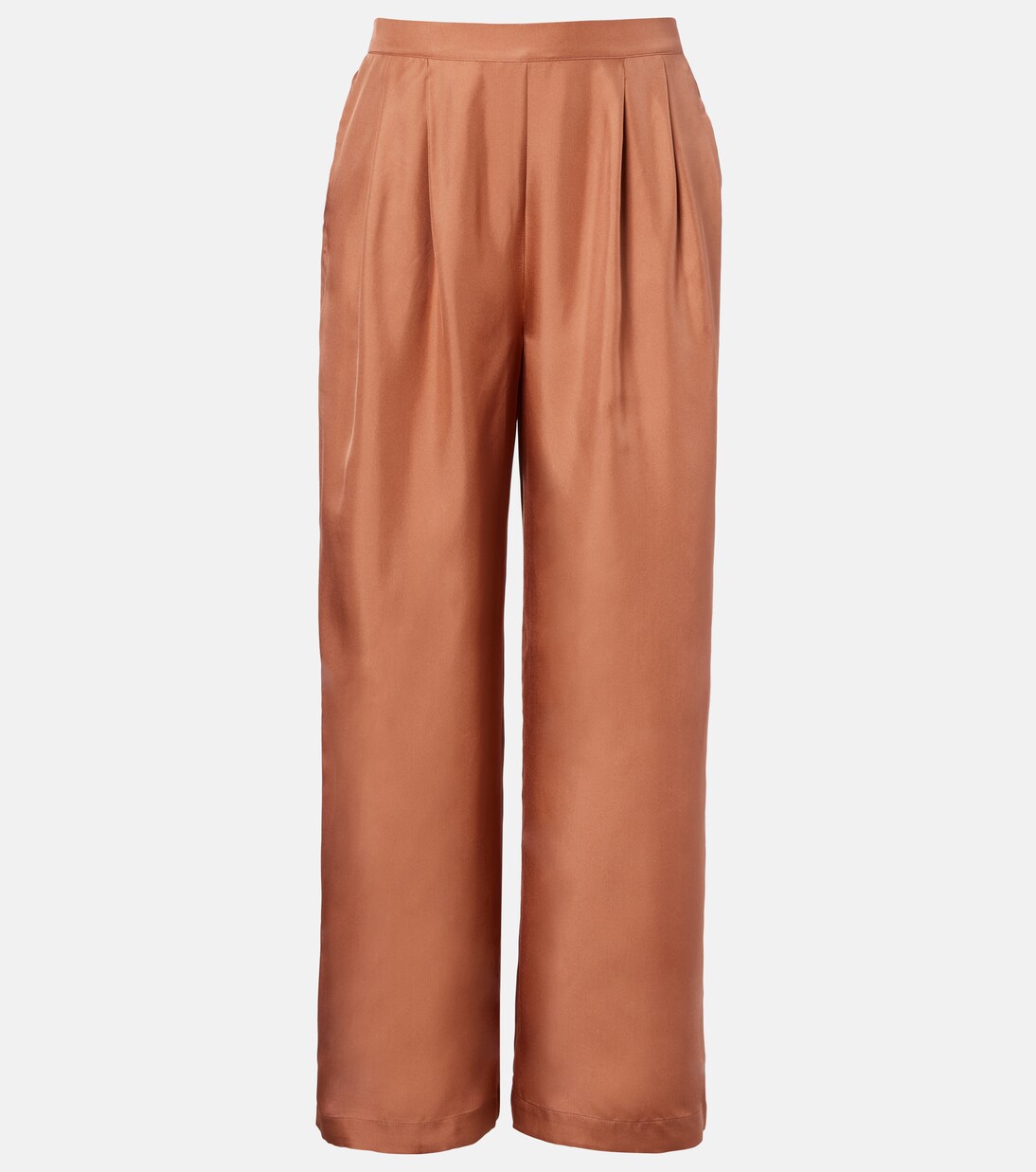 Isola pleated silk twill wide-leg pants | Asceno