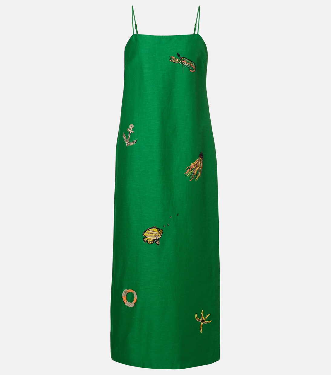 Verziertes Maxikleid aus einem Leinengemisch | Alémais