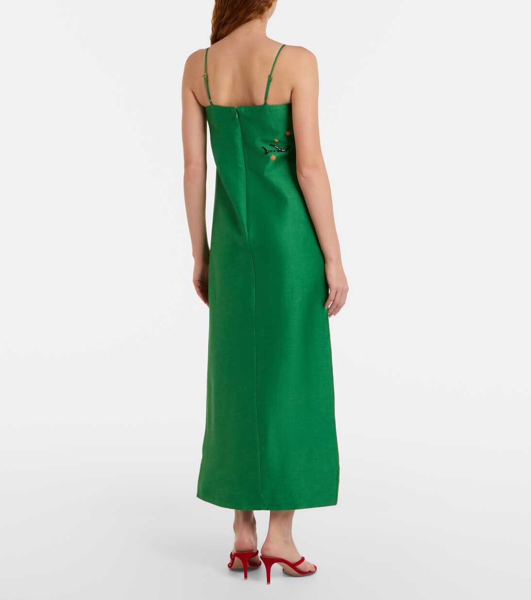 Verziertes Maxikleid aus einem Leinengemisch | Alémais