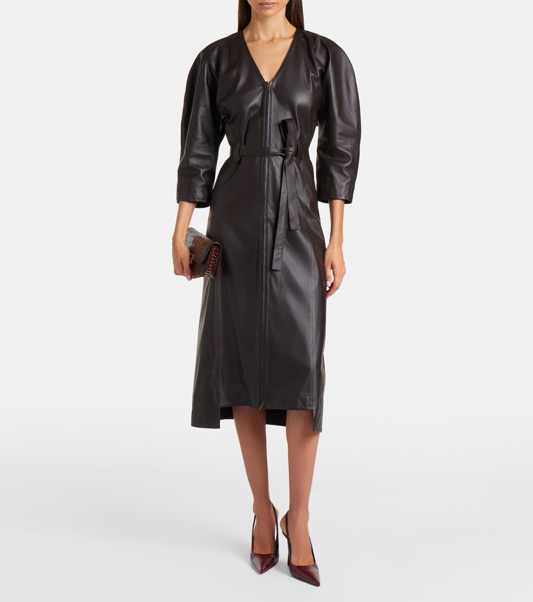 Leather midi dress | Victoria Beckham