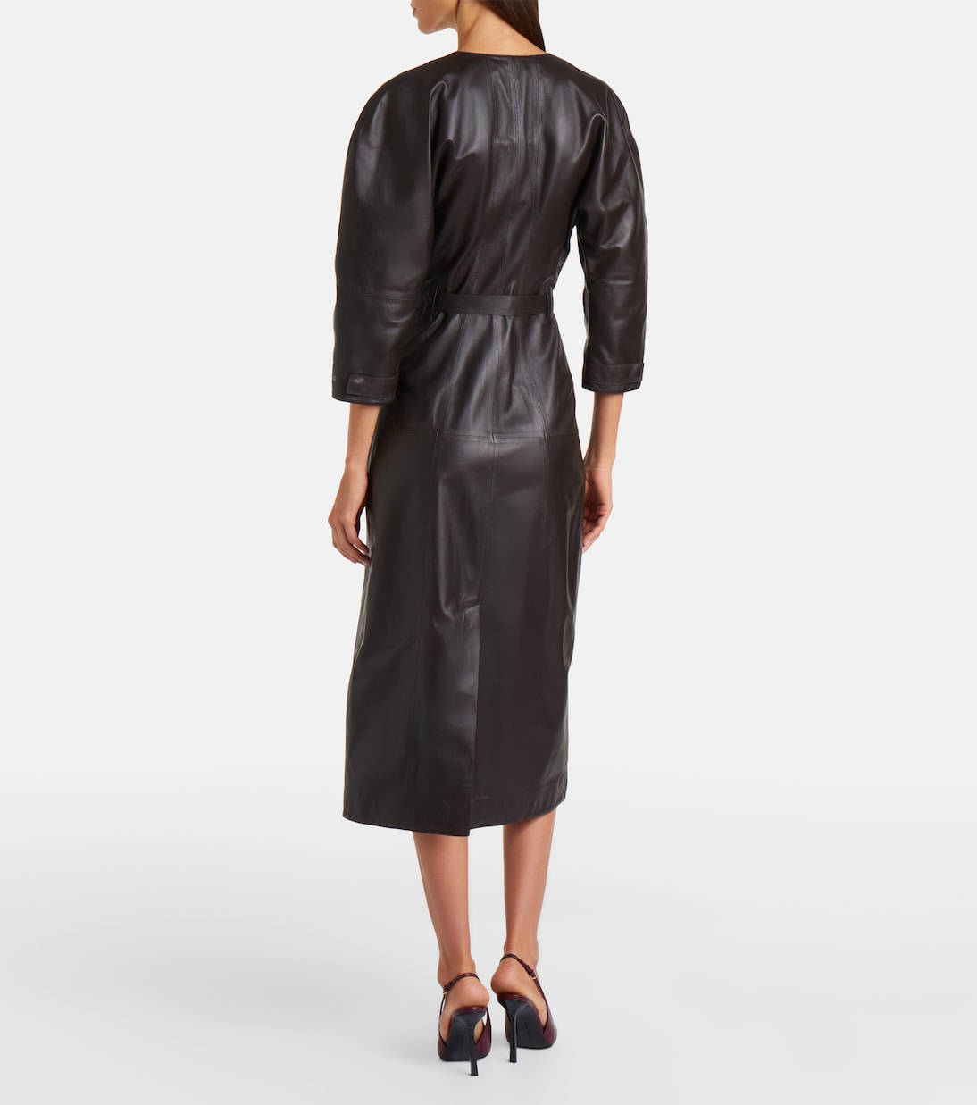 Leather midi dress | Victoria Beckham