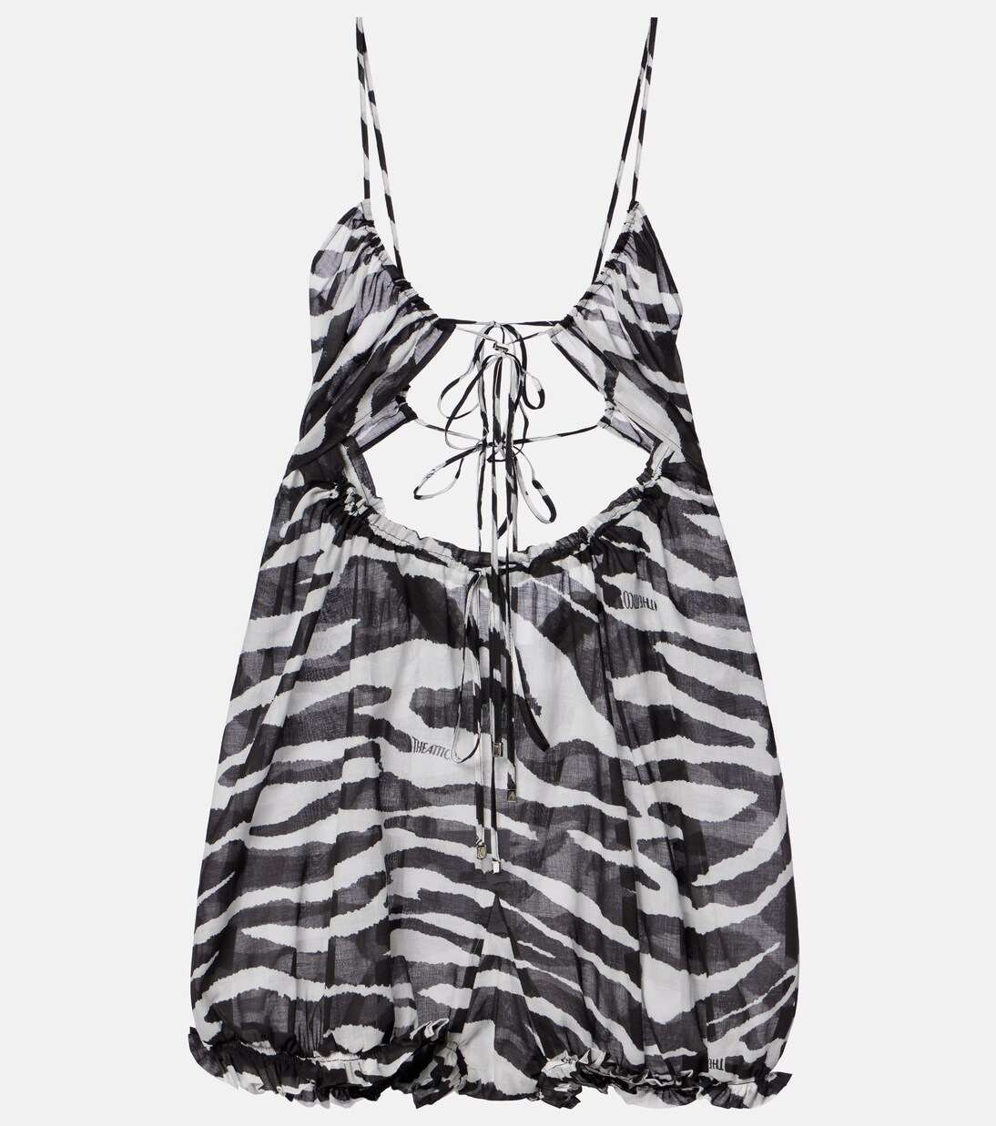 Zebra-print cotton muslin romper | The Attico
