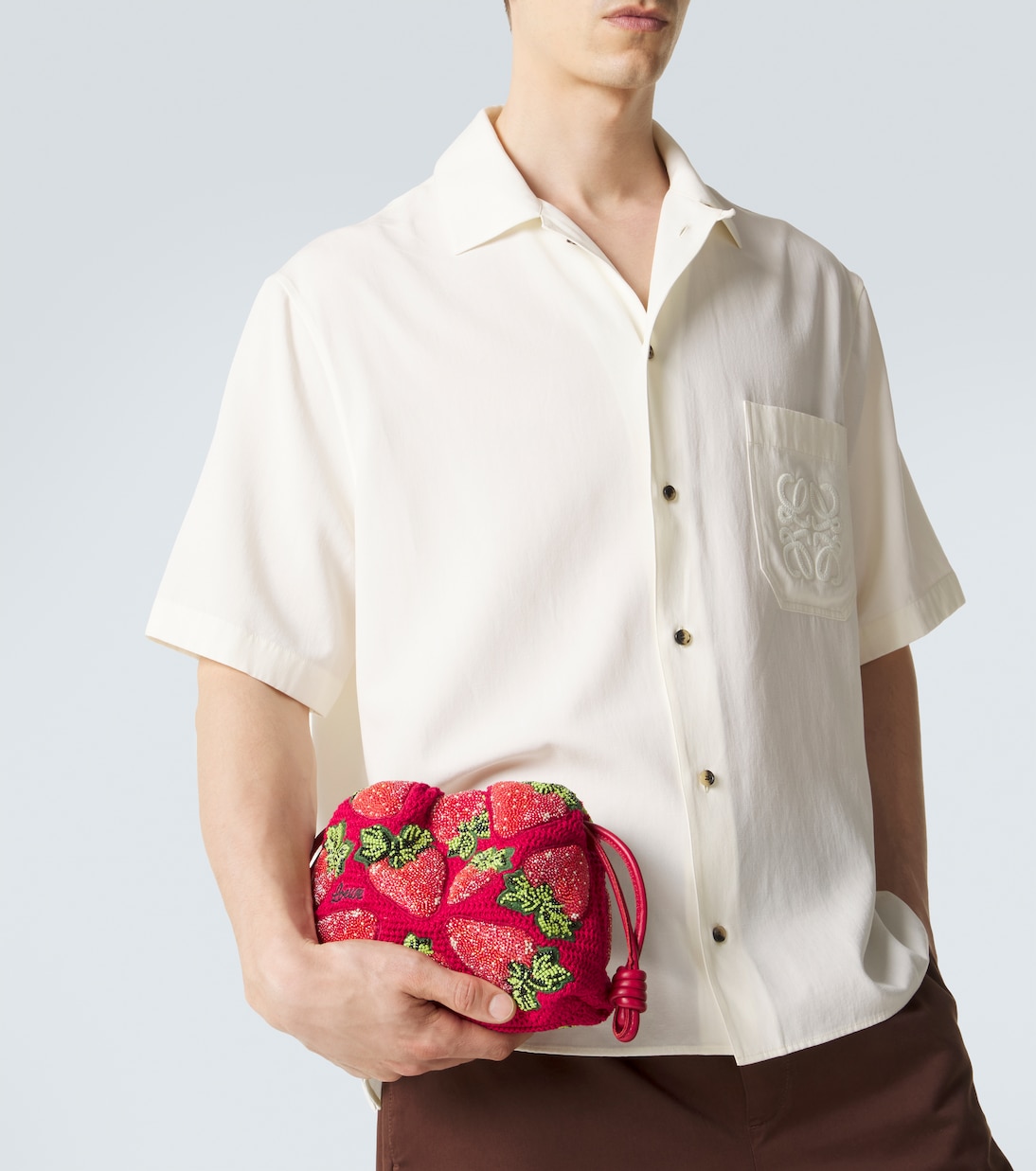 Paula's Ibiza Clutch Flamenco Strawberry Mini | Loewe