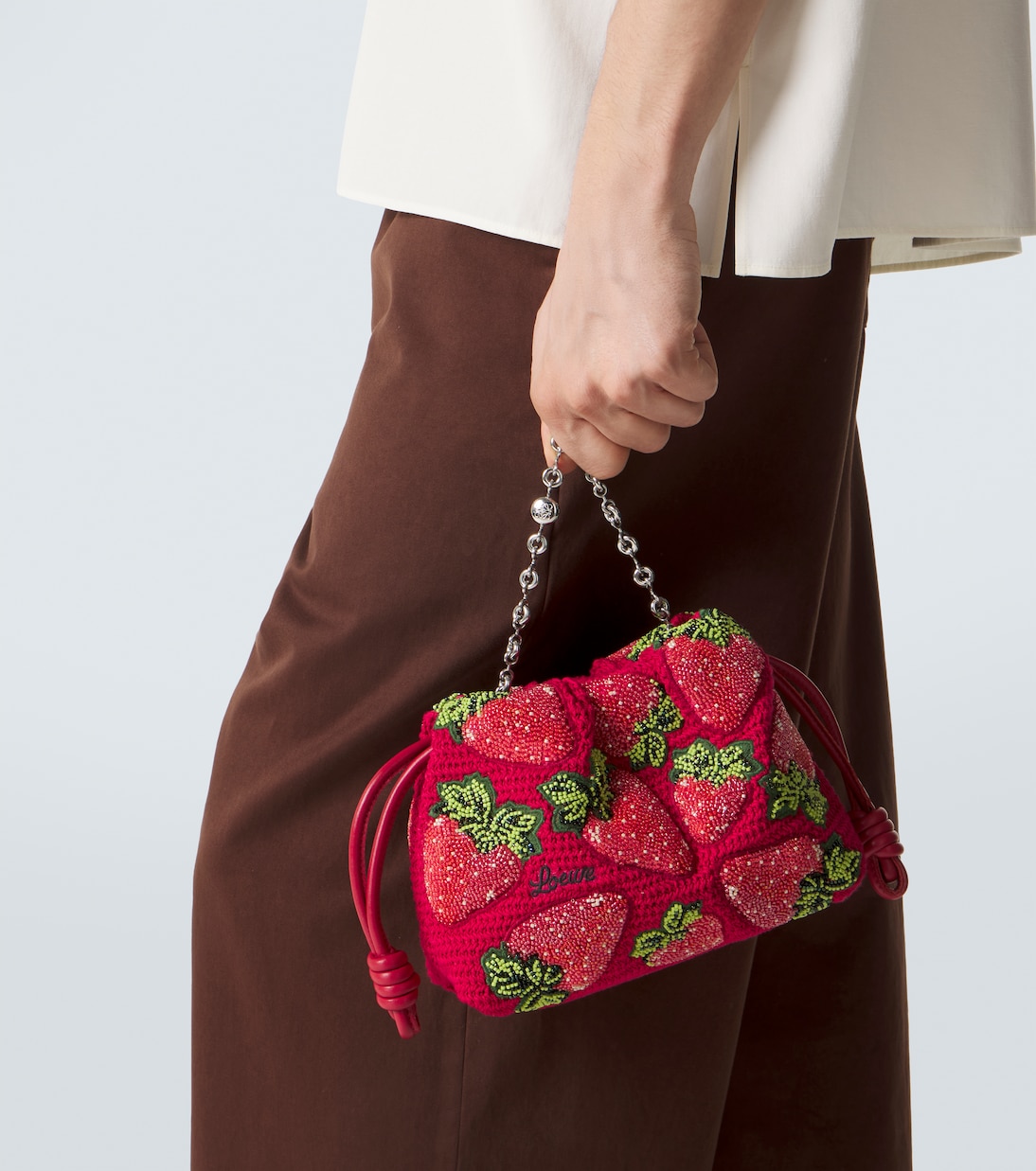 Paula's Ibiza Clutch Flamenco Strawberry Mini | Loewe