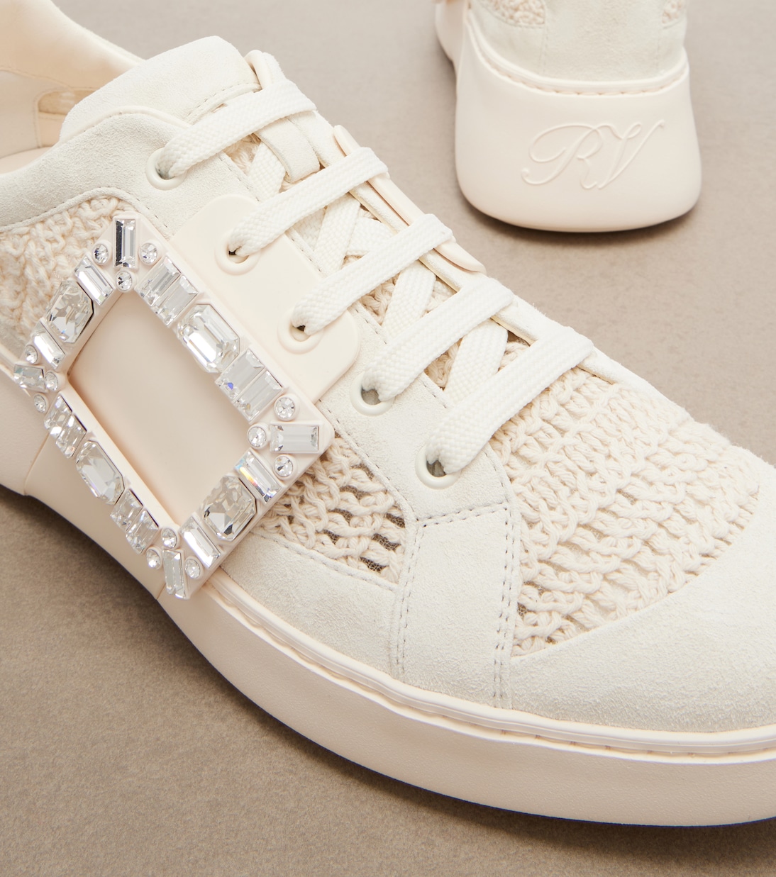 Viv Skate suede-trimmed platform sneakers | Roger Vivier