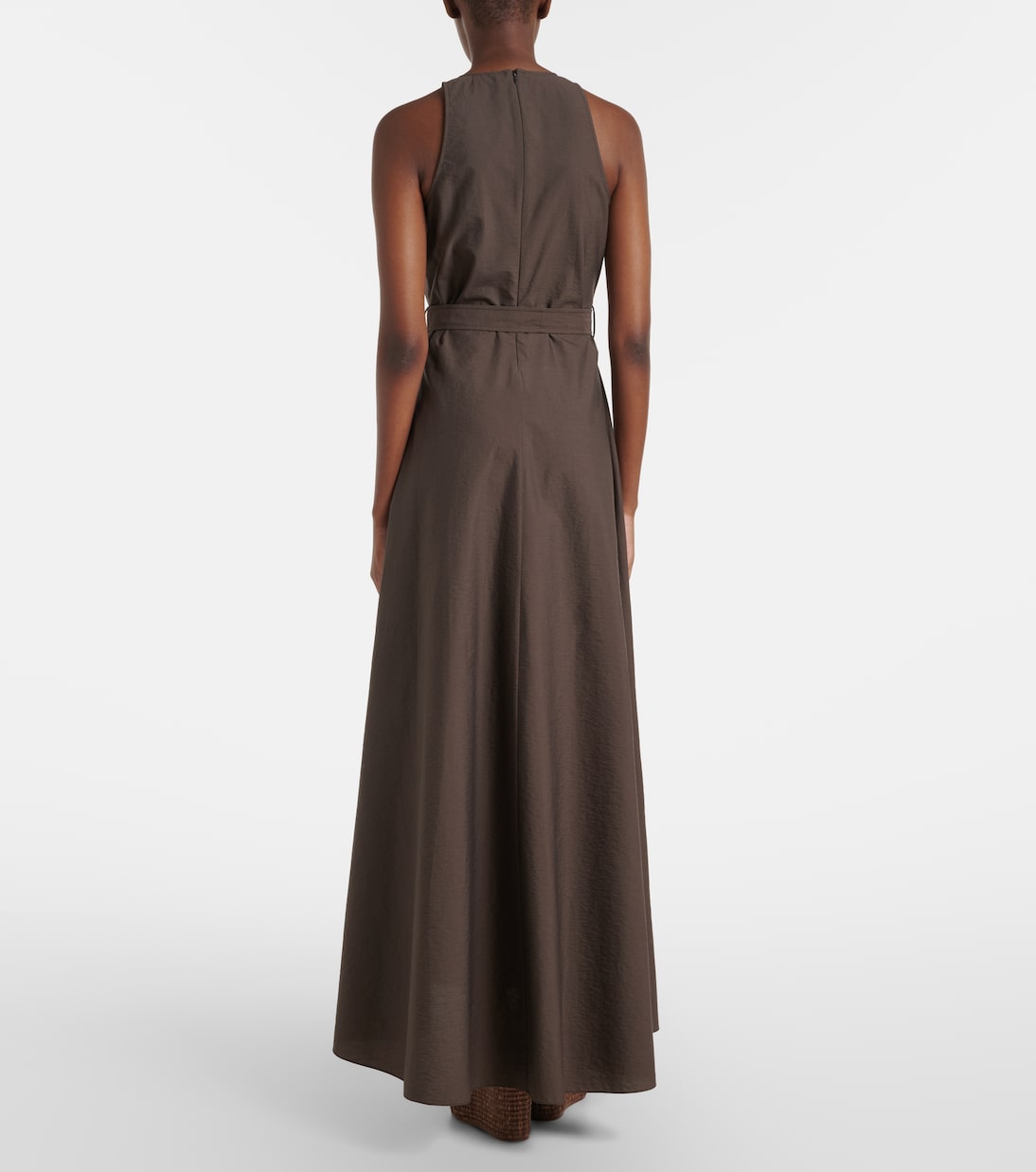 Vestido largo en mezcla de algodón | Brunello Cucinelli