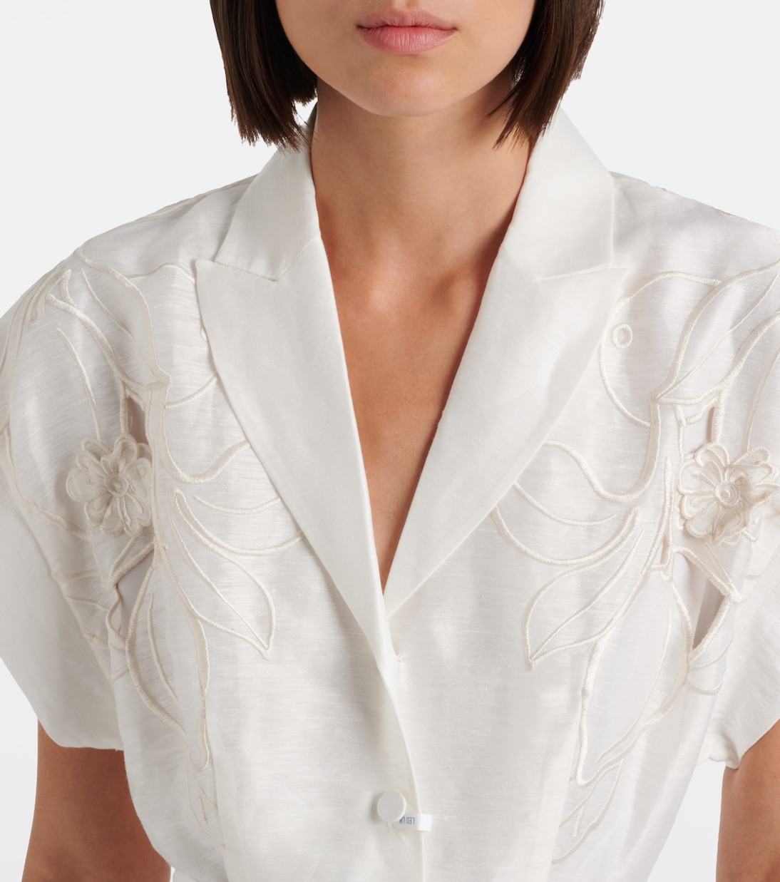 Aubrey floral-appliqué linen-blend shirt dress | Leo Lin