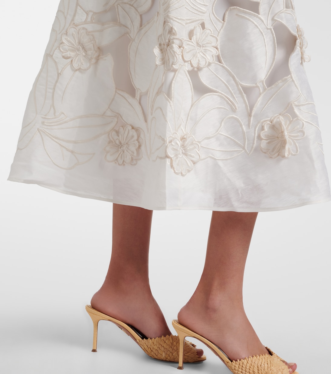 Aubrey floral-appliqué linen-blend shirt dress | Leo Lin