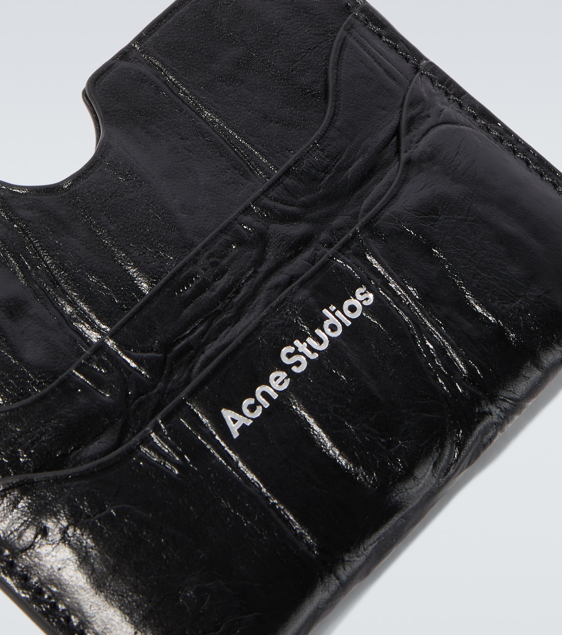 Croc-effect leather card holder | Acne Studios