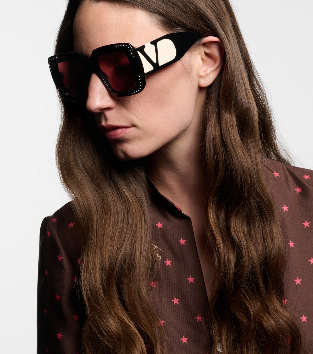 Gafas de sol cuadradas oversized Viva Superstar adornadas | Valentino