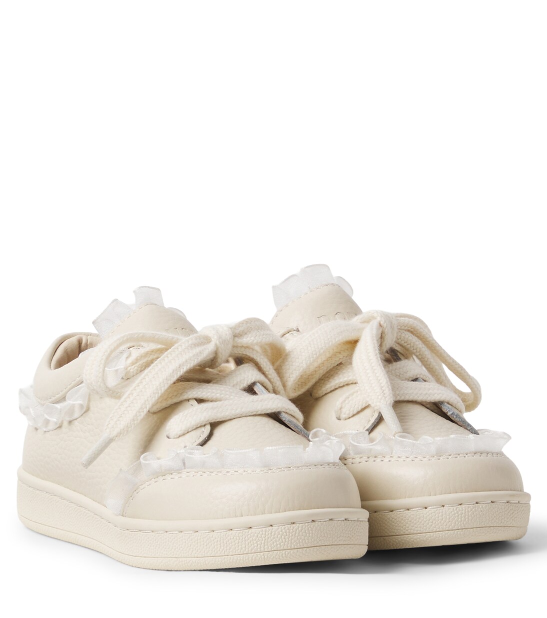 Lisel tulle-trimmed leather sneakers | Donsje