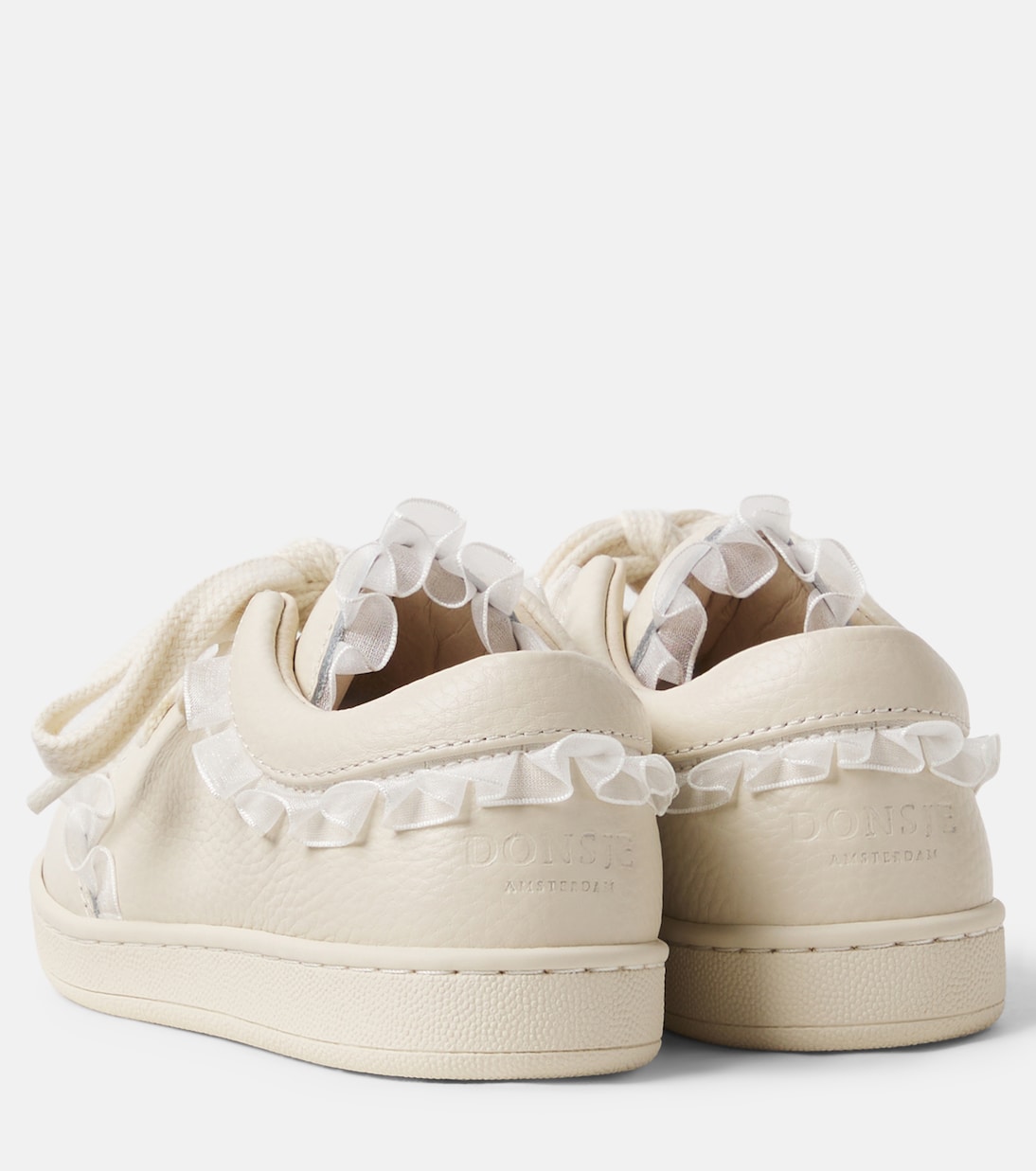 Lisel tulle-trimmed leather sneakers | Donsje