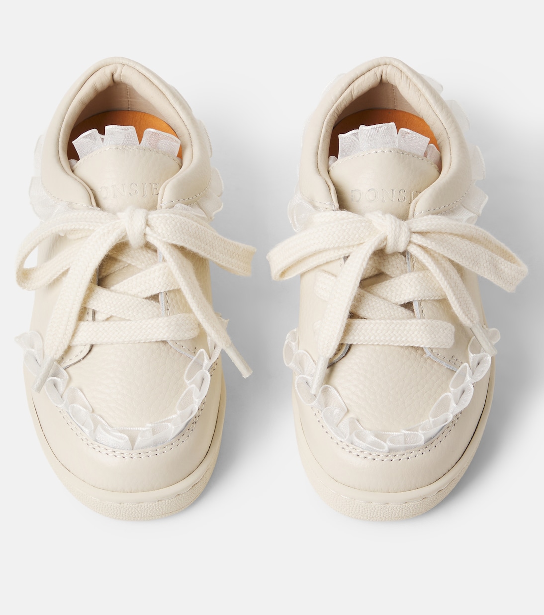 Lisel tulle-trimmed leather sneakers | Donsje