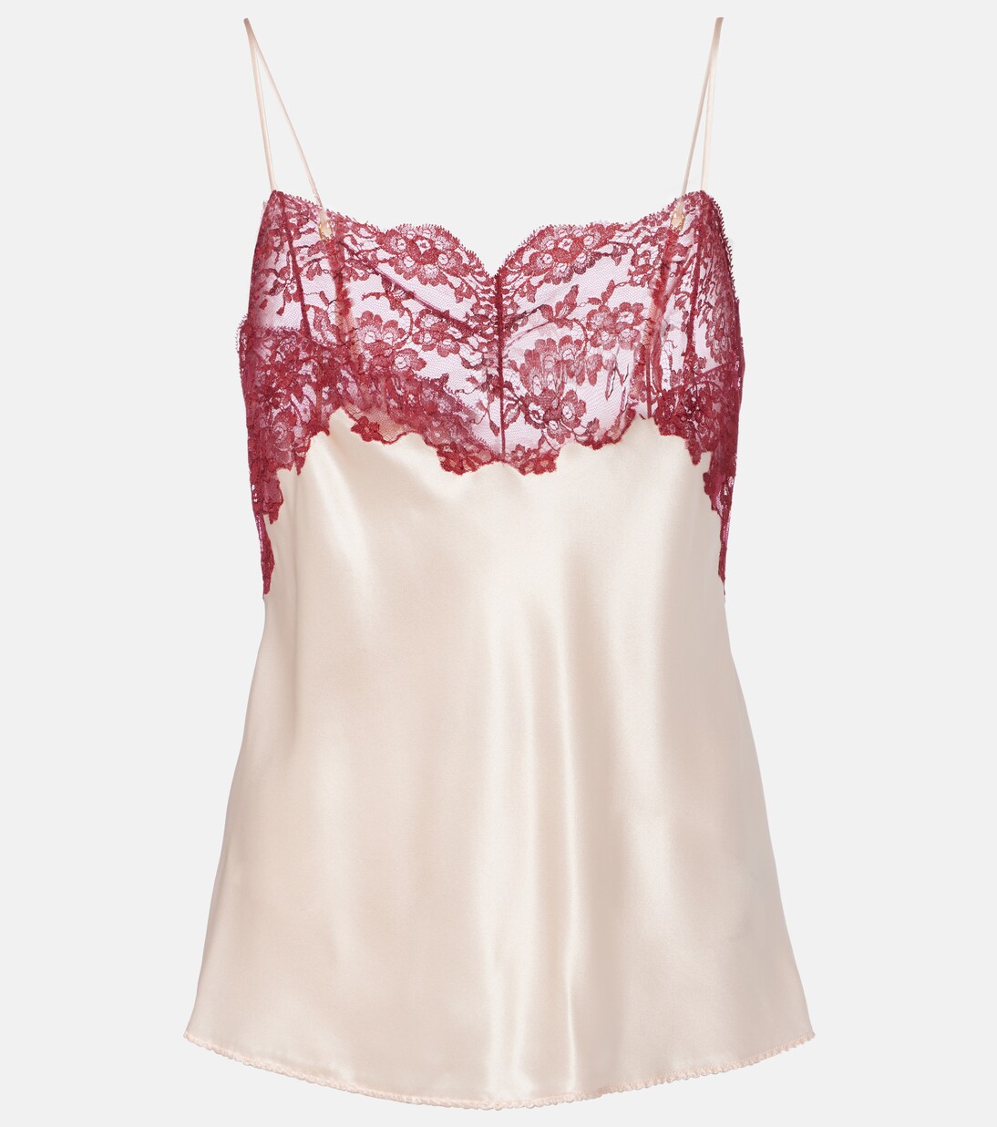 Lace-trimmed silk satin camisole | Saint Laurent