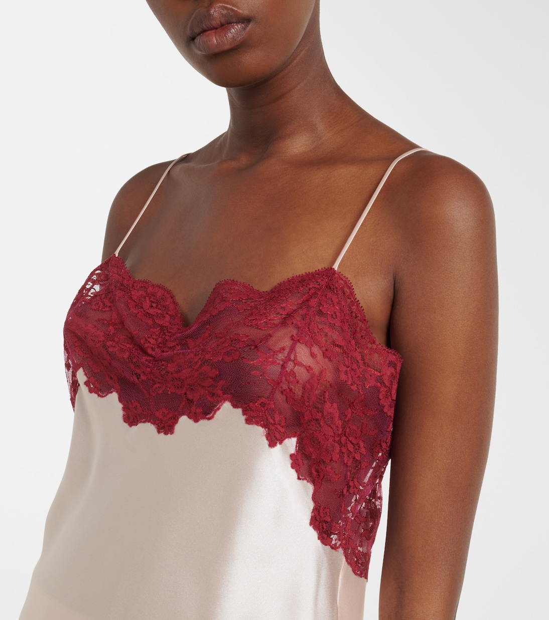 Lace-trimmed silk satin camisole | Saint Laurent