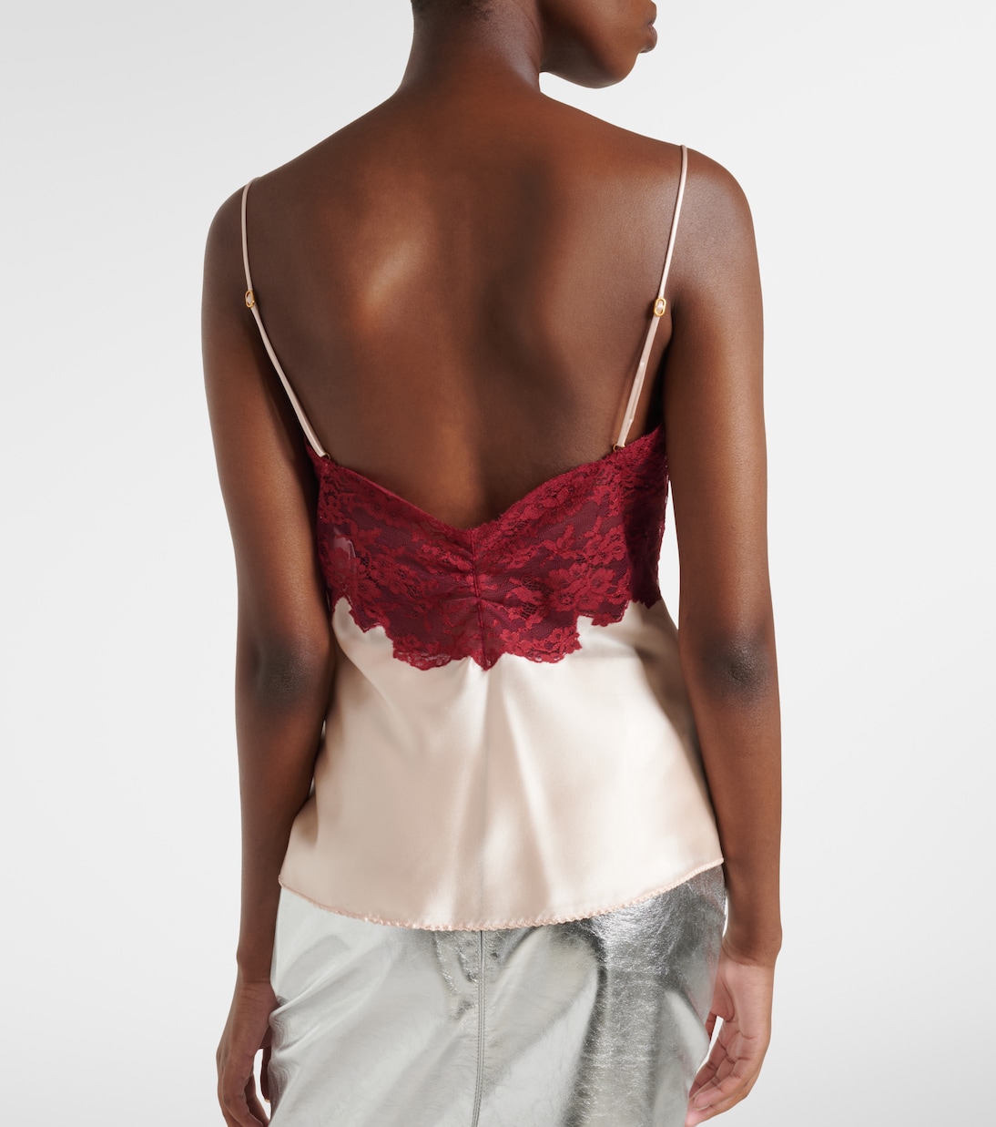 Lace-trimmed silk satin camisole | Saint Laurent