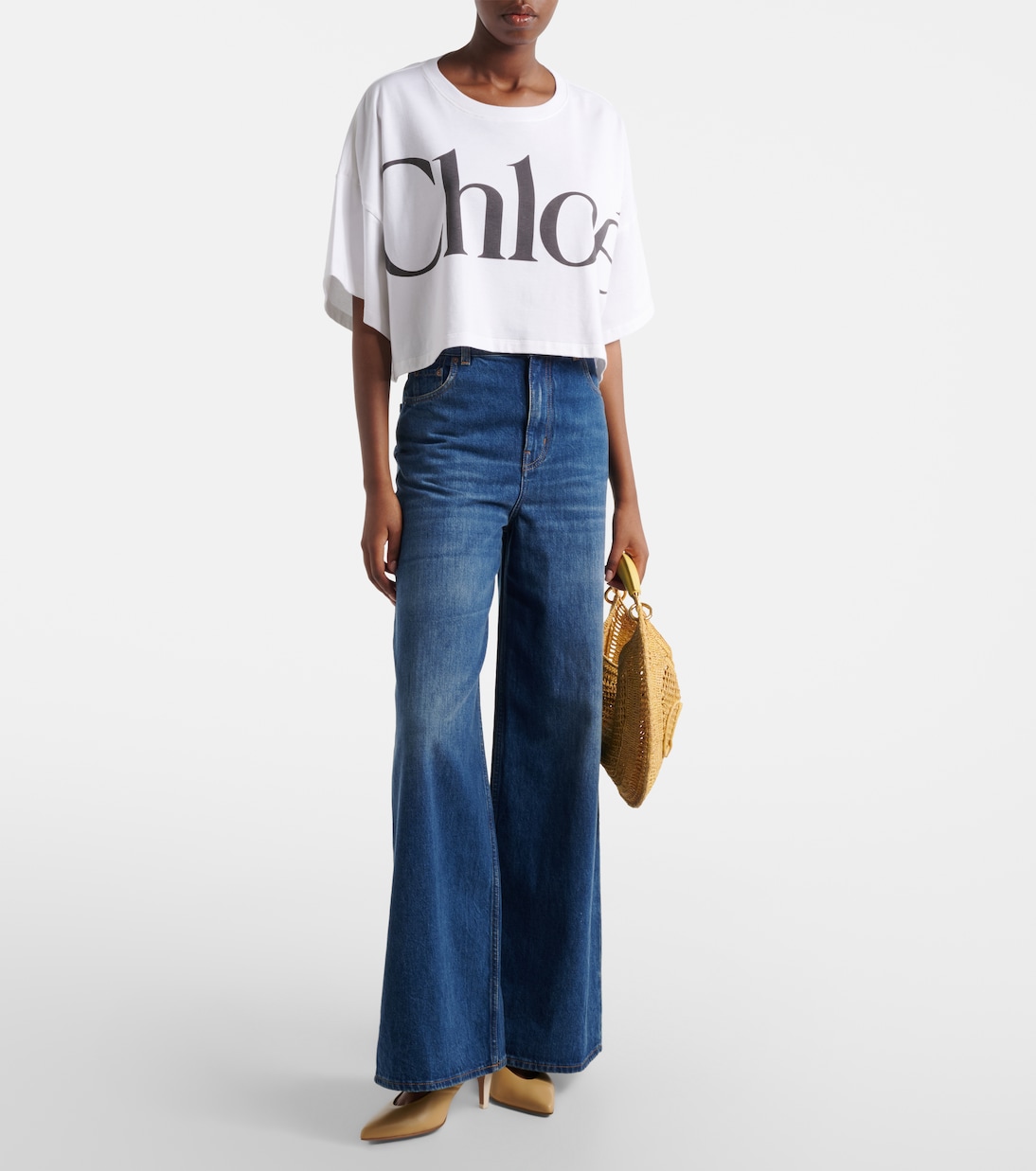 Summer Banana raffia shoulder bag | Chloé