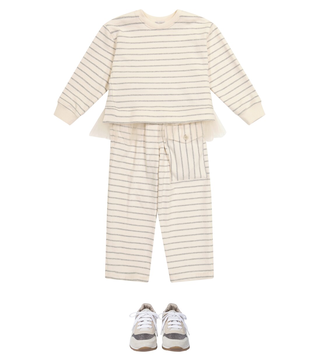 Pull rayé en coton | Brunello Cucinelli Kids