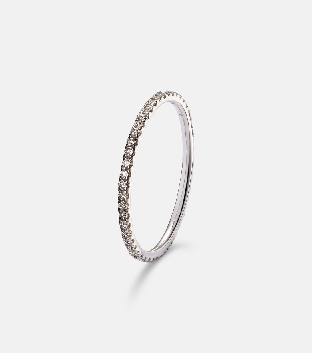 Anello Thread Band in oro bianco 18kt con diamanti | Ileana Makri