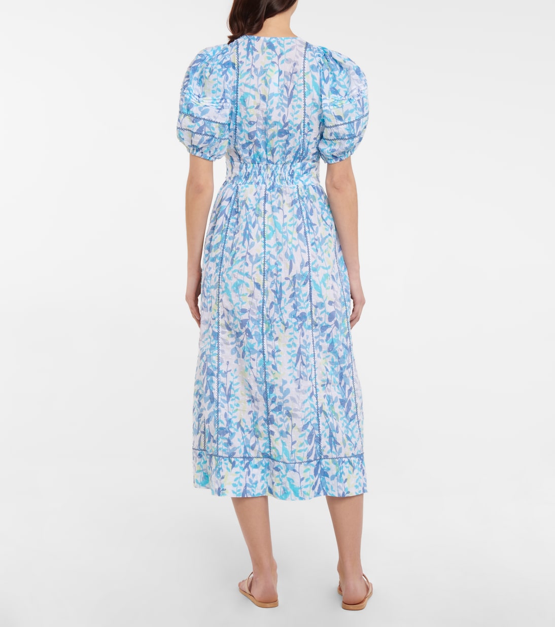 Robe midi Reine imprimée en coton | Poupette St Barth