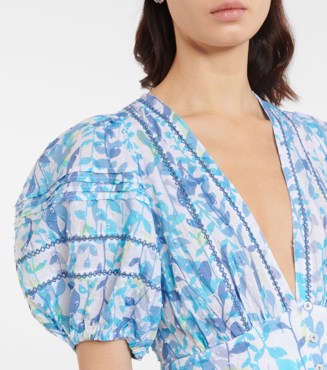 Robe midi Reine imprimée en coton | Poupette St Barth