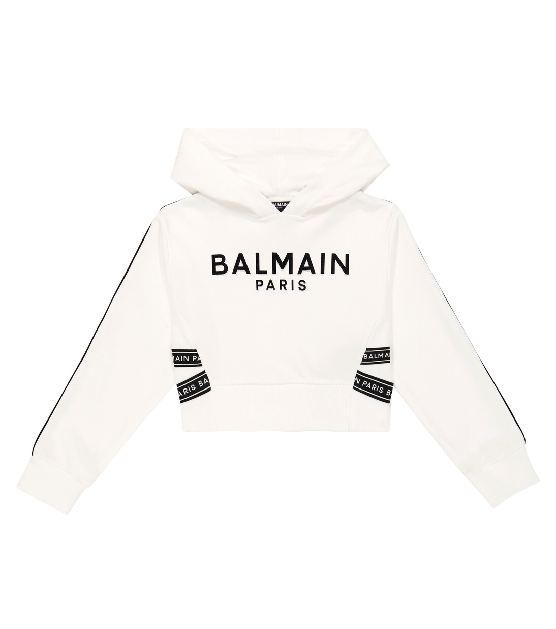 Sweat-shirt à capuche en coton à logo | Balmain Kids