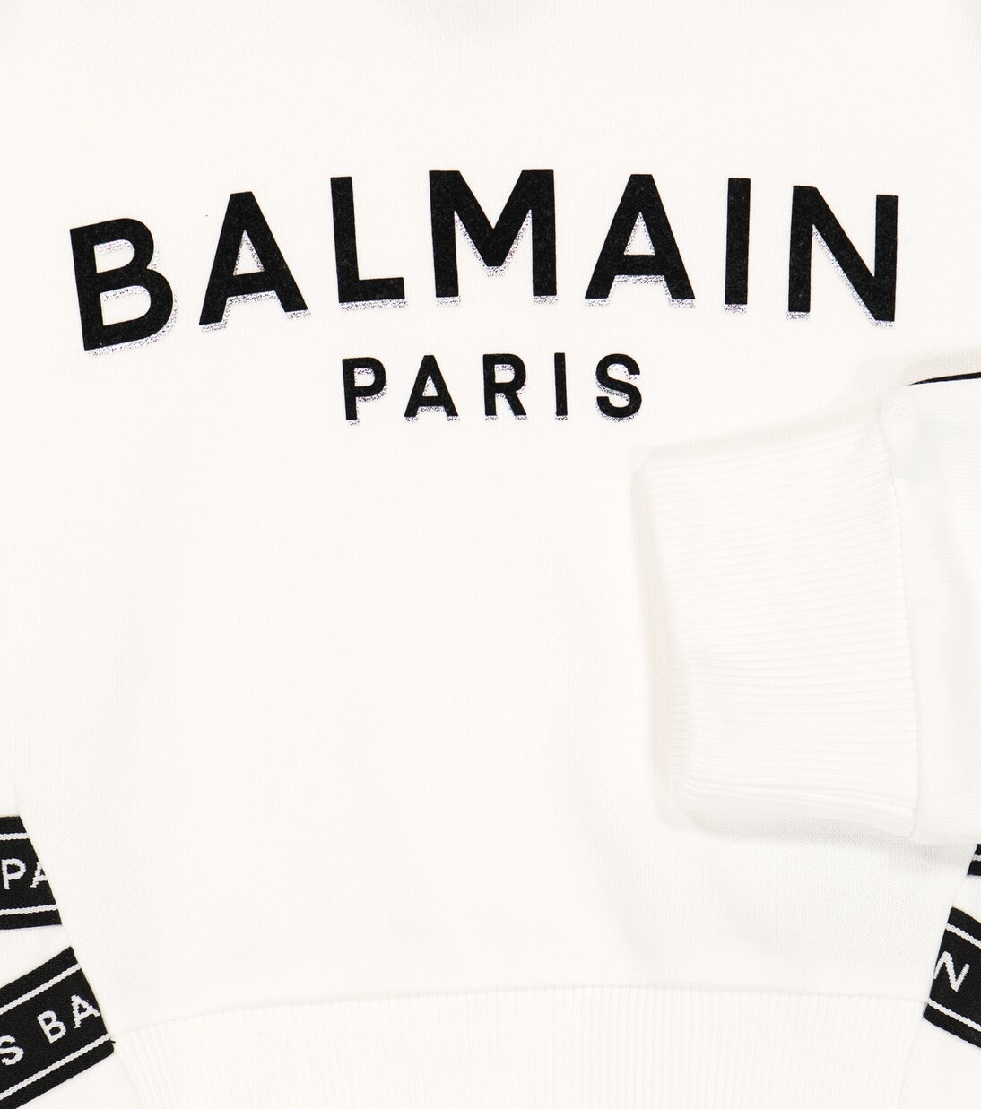 Sweat-shirt à capuche en coton à logo | Balmain Kids