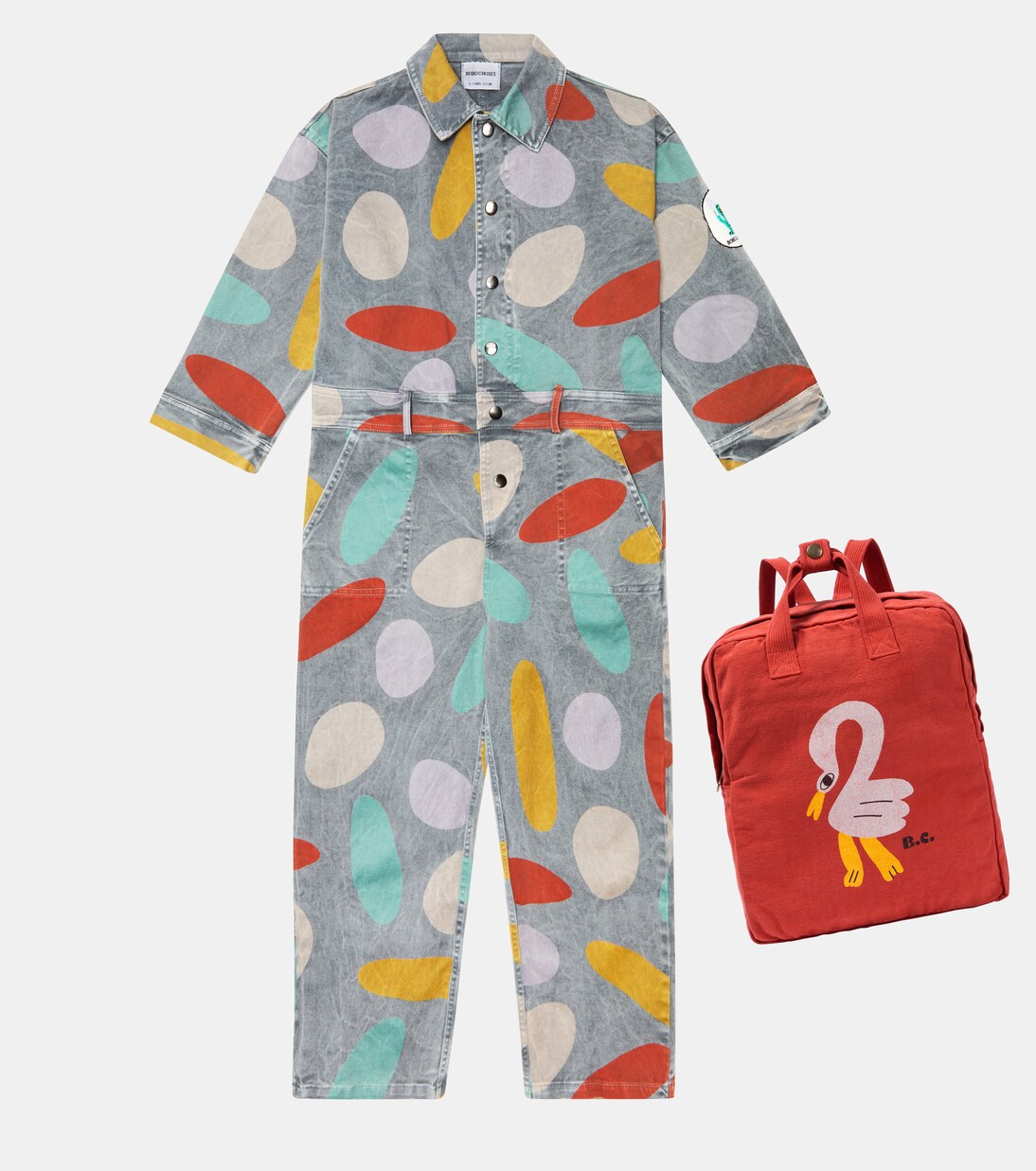 Flamingo print cotton backpack | Bobo Choses