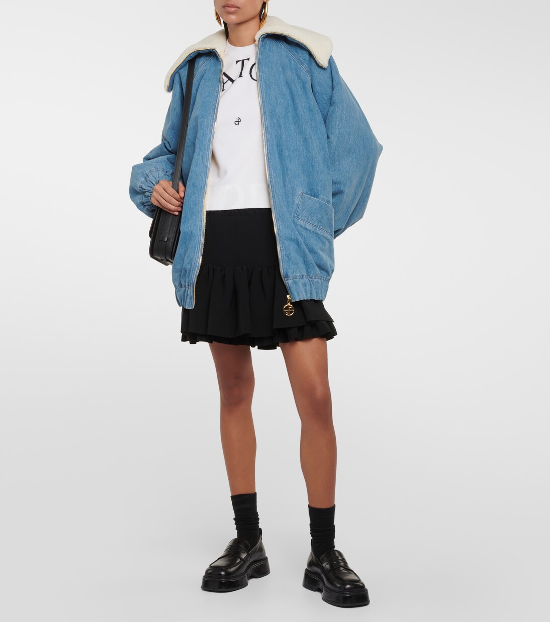 Bomberjacke aus Denim mit Teddyfleece | Patou