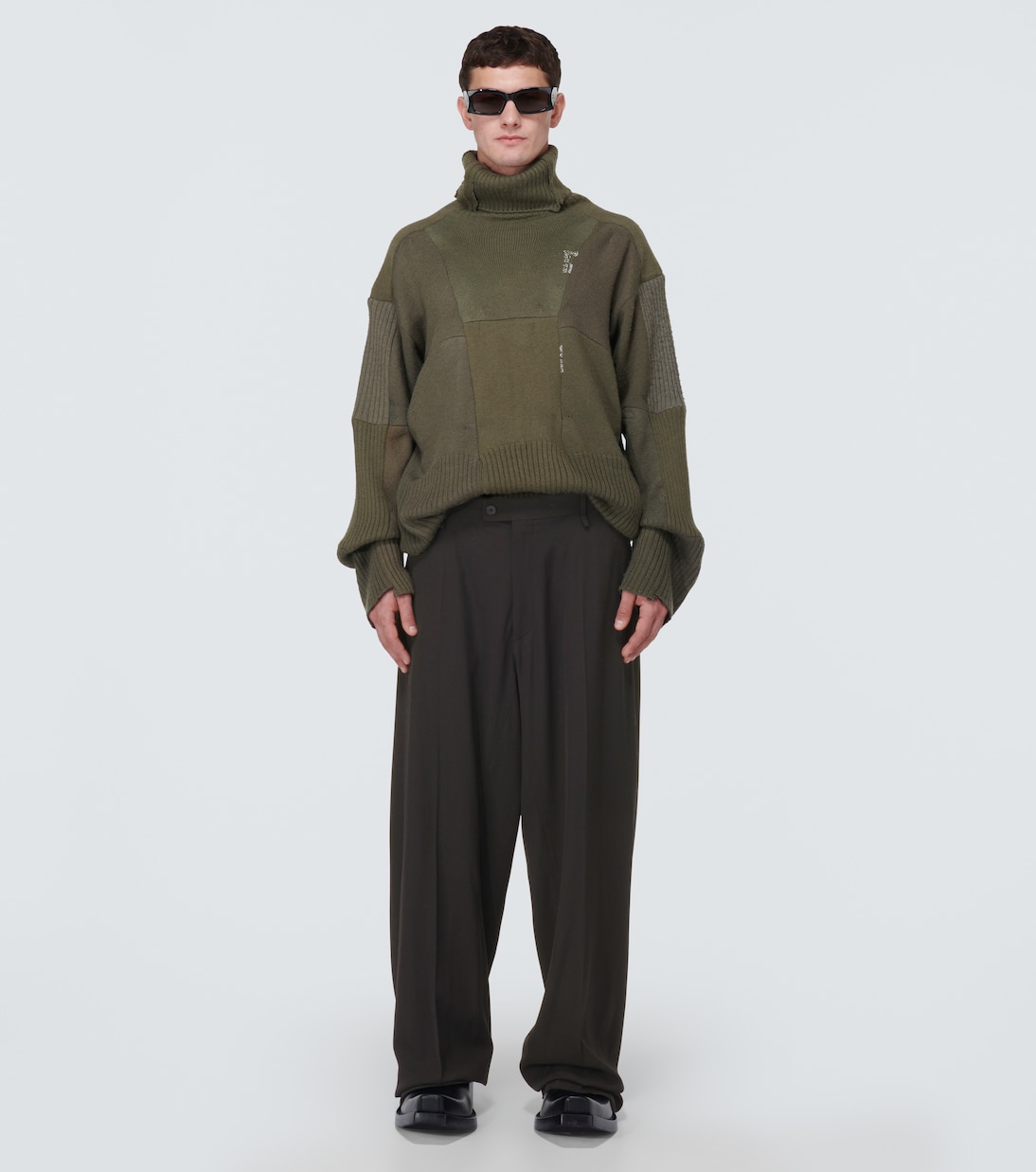 Skater tailored wool-blend wide-leg pants | Balenciaga