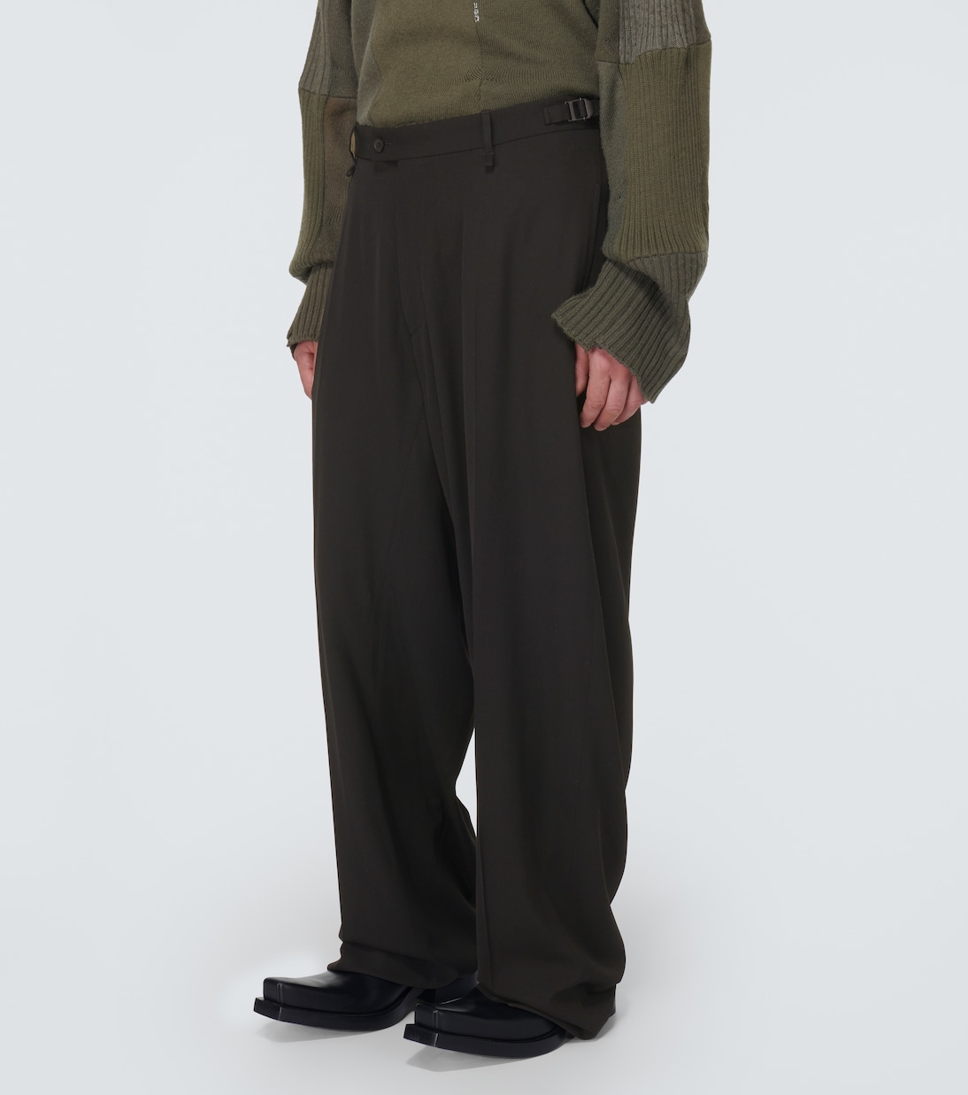 Skater tailored wool-blend wide-leg pants | Balenciaga