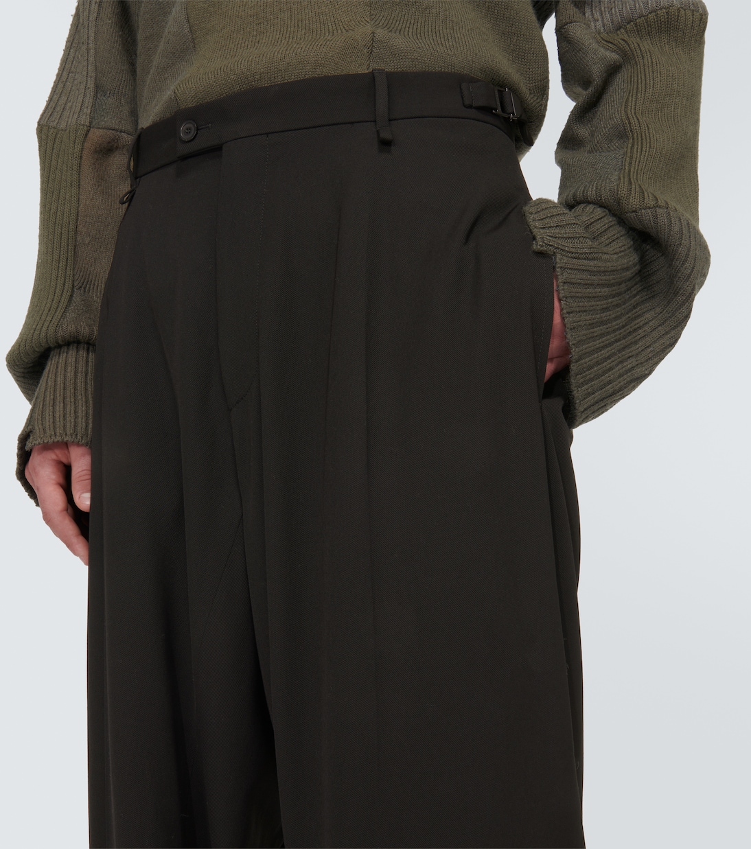 Skater tailored wool-blend wide-leg pants | Balenciaga