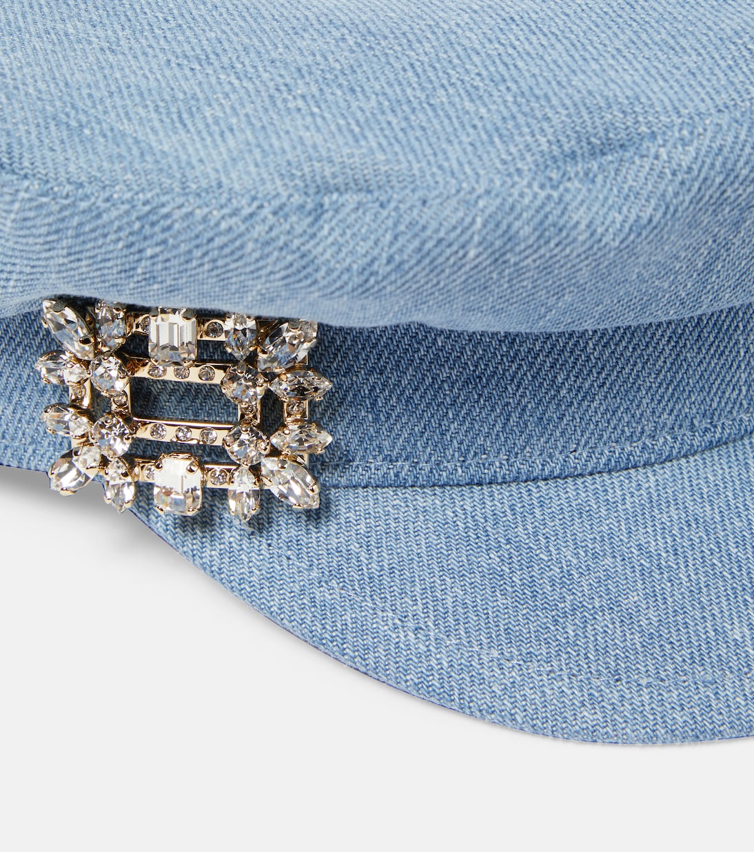 Verzierte Schiebermütze Broche Vivier aus Denim | Roger Vivier