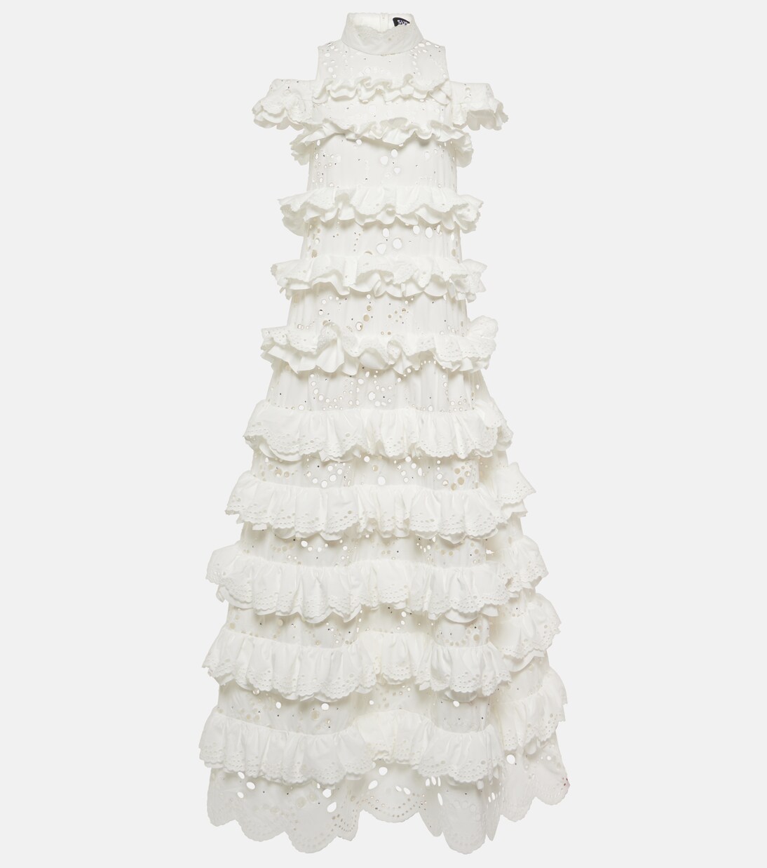 Embroidered ruffled maxi dress  | Susan Fang