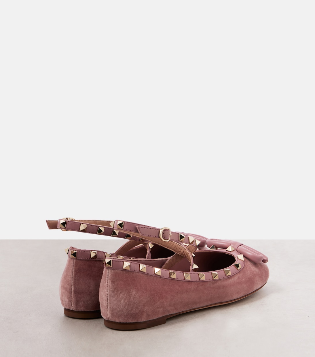Ballerinas Rockstud aus Samt | Valentino Garavani