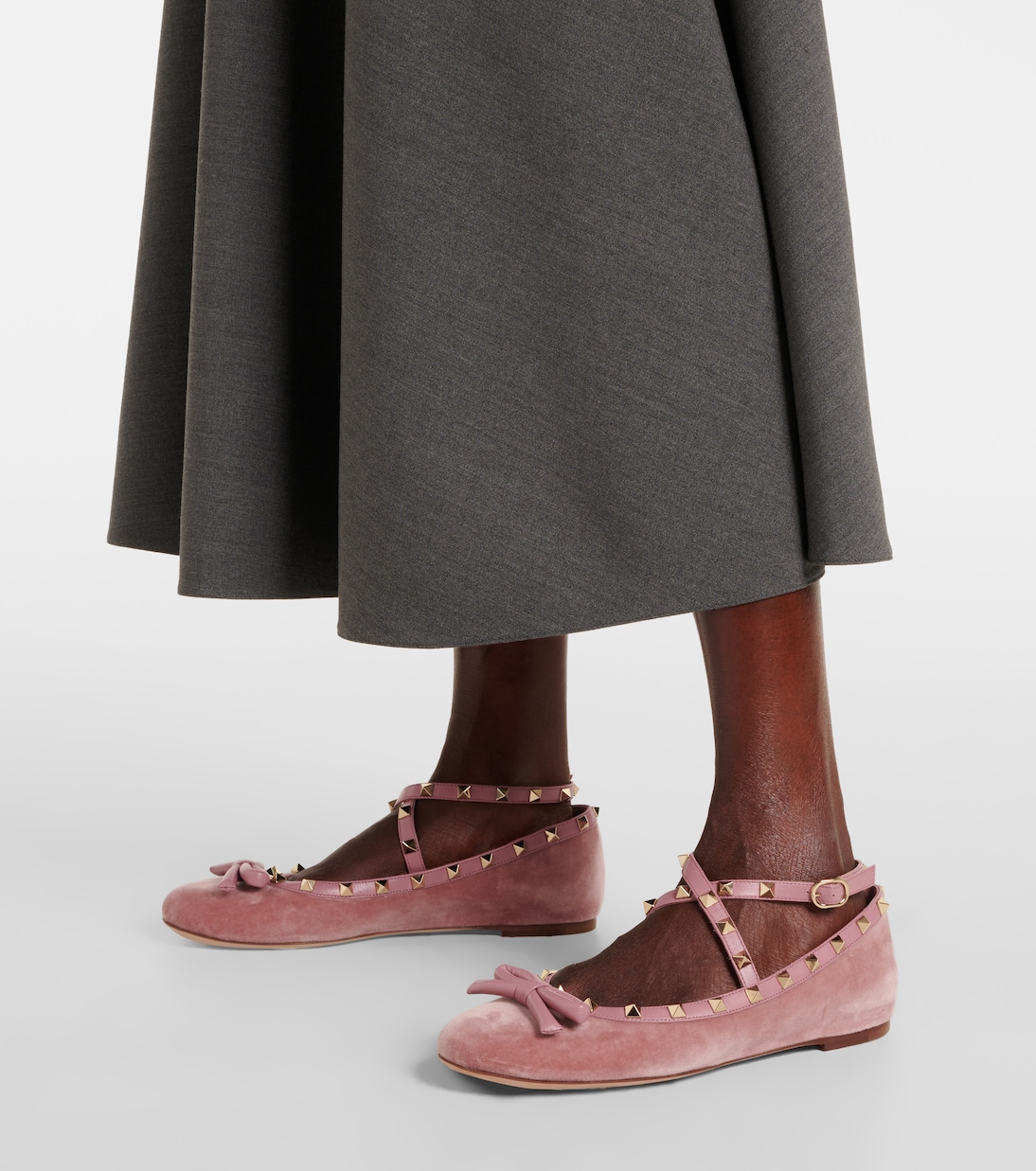 Ballerinas Rockstud aus Samt | Valentino Garavani