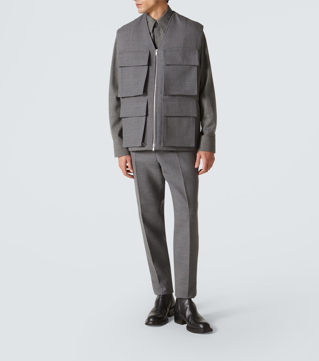 Virgin wool tapered pants | Jil Sander