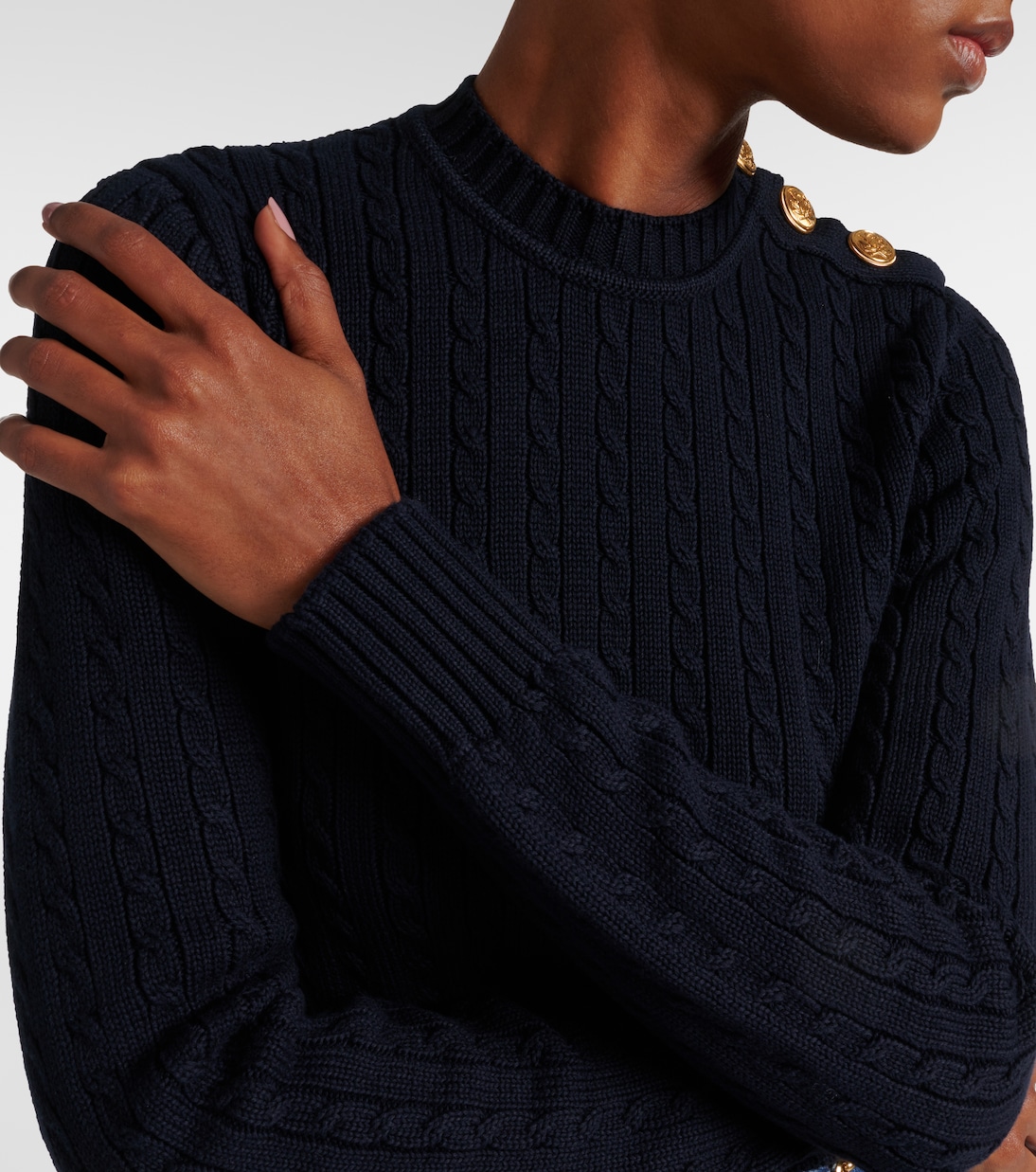 Cropped cable-knit cotton sweater | Chloé