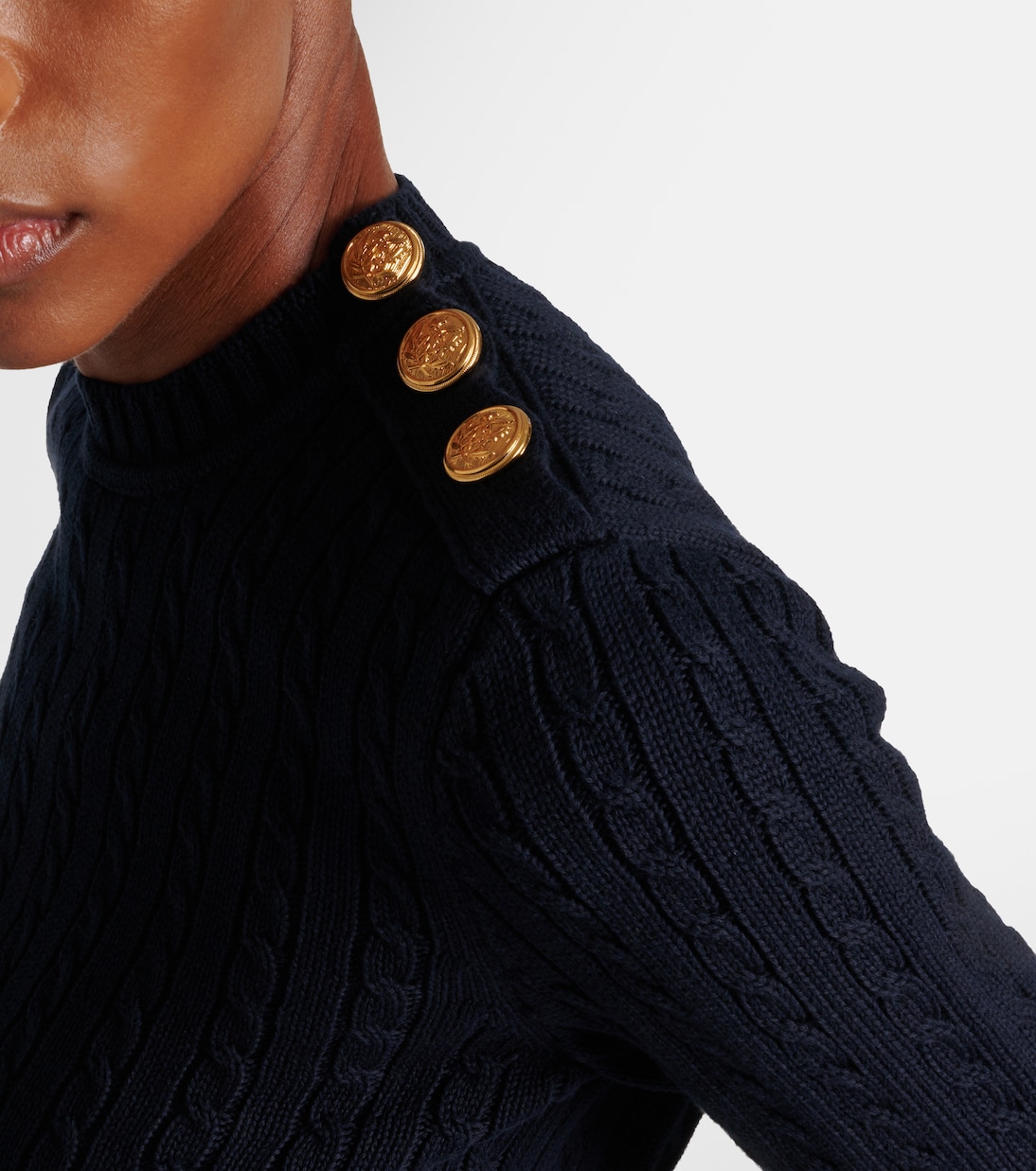 Cropped cable-knit cotton sweater | Chloé