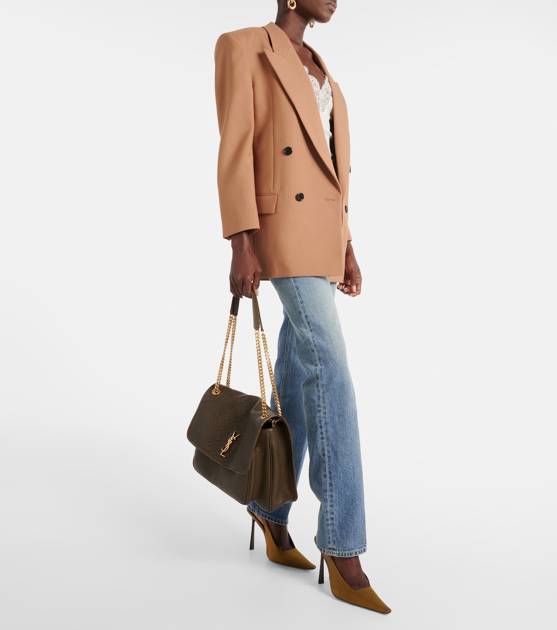 Double-breasted wool gabardine blazer | Saint Laurent