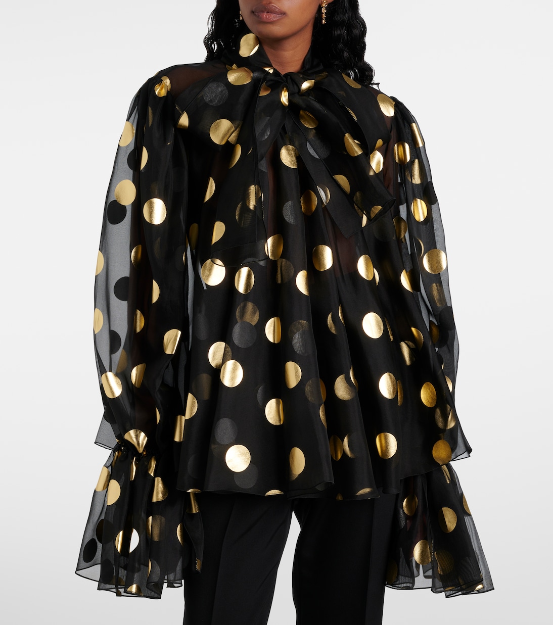 Schluppenbluse aus Seidenorganza | Dolce&Gabbana