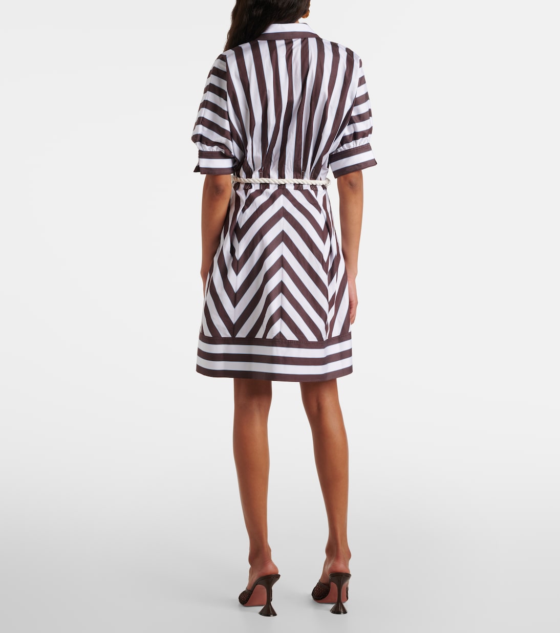 Abito corto Pippa in cotone a righe | Rebecca Vallance